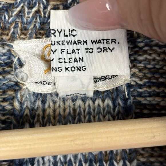 Vintage Sakowitz Long Line Sweater Jacket Womens Medium‎ Grandpa Grannycore Boho - Picture 10 of 10